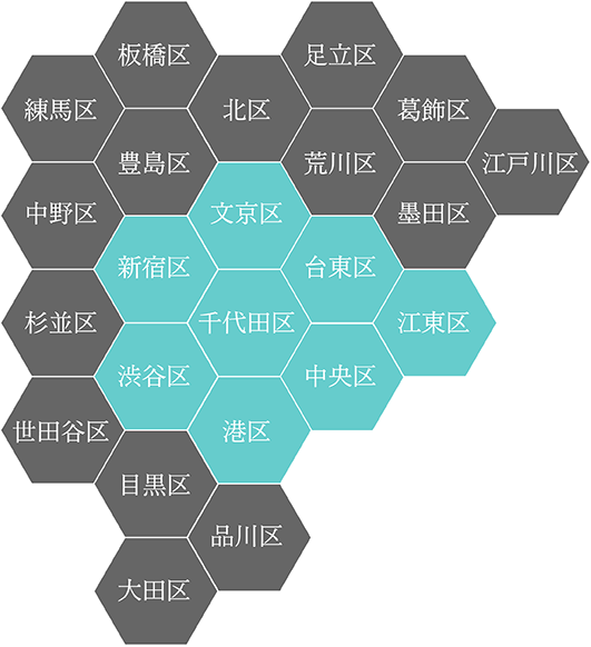 グルメリスト　東京23区の地図