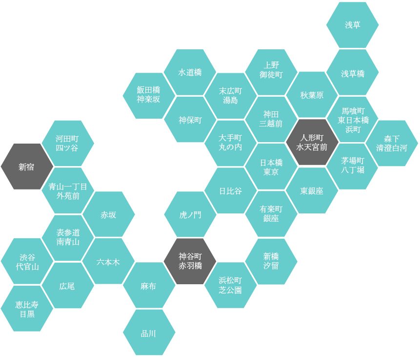 グルメリスト　エリア別マップ